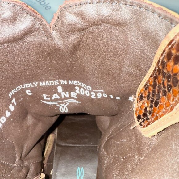 Lane VICKSON Womens Cowboy Bootie 8 Copperhead Western Cowgirl Short Ankle Boots - Picture 11 of 13